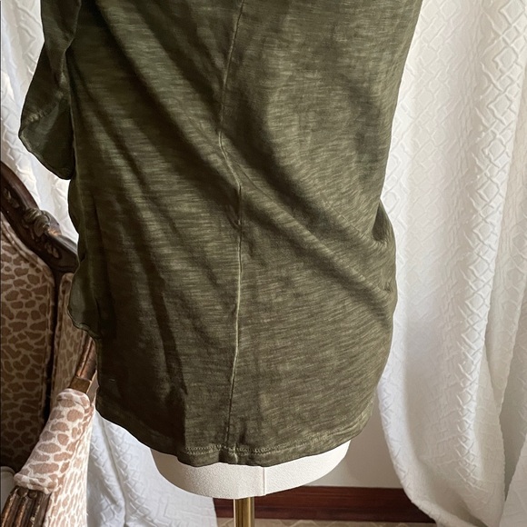 Veronica Beard Bea Jeans Dark Green Ruffled Sleeve Top Small EUC - Picture 7 of 10